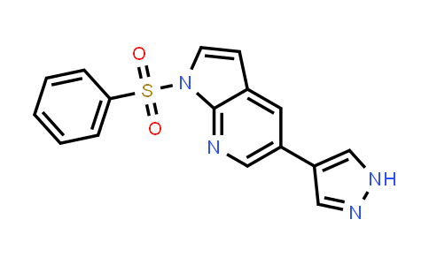 CAS No. 1147998-27-3, 1H-Pyrrolo[2,3-b]pyridine, 1-(phenylsulfonyl)-5-(1H-pyrazol-4-yl)-
