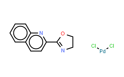 CAS No. 1150097-98-5, DIchloro[2-(4,5-dihydro-2-oxazolyl)quinoline]palladium(II)