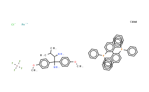 CAS No. 1150112-86-9, Chloro[(S)-(-)-2,2'-bis[diphenylphosphino]-1,1'-binaphthyl][(S)-1,1-bis(4-methoxyphenyl)-3-methylbutane-1,2-diamine]ruthenium(II) tetrafluoroborate