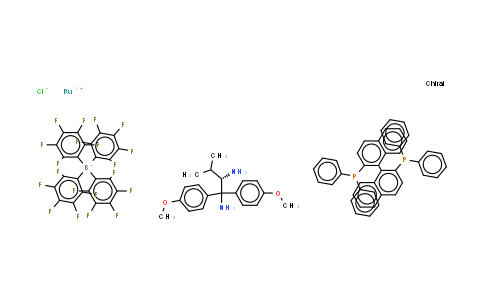 CAS No. 1150112-87-0, Chloro[(S)-(-)-2,2'-bis[diphenylphosphino]-1,1'-binaphthyl][(S)-1,1-bis(4-methoxyphenyl)-3-methylbutane-1,2-diamine]ruthenium(II) tetrakis(pentafluorophenyl)borate