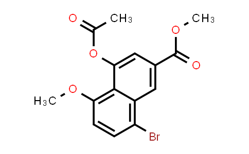 CAS No. 115061-22-8, 2-Naphthalenecarboxylic acid, 4-(acetyloxy)-8-bromo-5-methoxy-, methyl ester