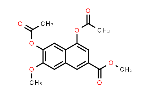 CAS No. 115061-27-3, 2-Naphthalenecarboxylic acid, 4,6-bis(acetyloxy)-7-methoxy-, methyl ester