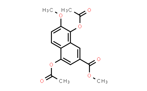 CAS No. 115061-29-5, 2-Naphthalenecarboxylic acid, 4,8-bis(acetyloxy)-7-methoxy-, methyl ester