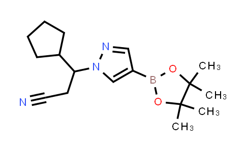 CAS No. 1153949-38-2, 3-Cyclopentyl-3-[4-(4,4,5,5-tetramethyl-1,3,2-dioxaborolan-2-yl)-1H-pyrazol-1-yl]propanenitrile