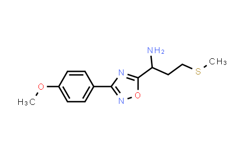 CAS No. 1154346-16-3, 1-(3-(4-Methoxyphenyl)-1,2,4-oxadiazol-5-yl)-3-(methylthio)propan-1-amine