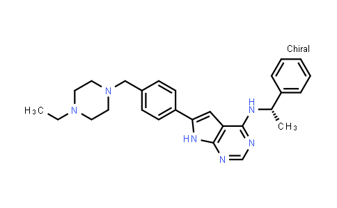 CAS No. 1155336-34-7, 6-[4-[(4-ethyl-1-piperazinyl)methyl]phenyl]-N-[(1S)-1-phenylethyl]-7H-pyrrolo[2,3-d]pyrimidin-4-amine