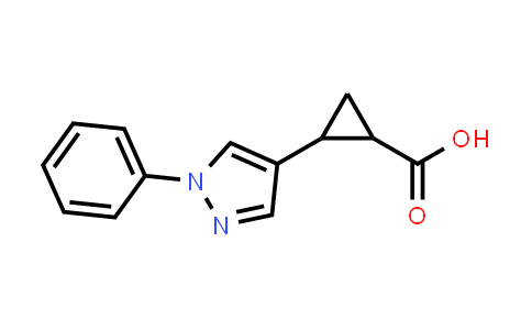 CAS No. 1157561-99-3, 2-(1-Phenyl-1H-pyrazol-4-yl)cyclopropane-1-carboxylic acid