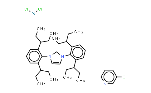 CAS No. 1158652-41-5, Dichloro[1,3-bis(2,6-Di-3-pentylphenyl)imidazol-2-ylidene](3-chloropyridyl)palladium(II)