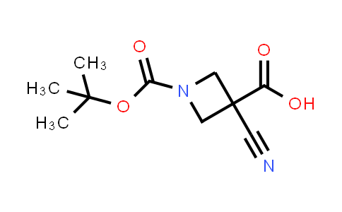 CAS No. 1158759-45-5, 1-[(Tert-butoxy)carbonyl]-3-cyanoazetidine-3-carboxylic acid