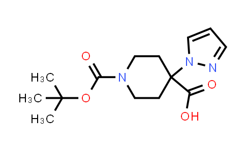 CAS No. 1159835-39-8, 1-(tert-Butoxycarbonyl)-4-(1H-pyrazol-1-yl)piperidine-4-carboxylic acid