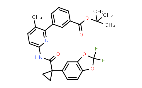 CAS No. 1160221-25-9, tert-Butyl 3-(6-(1-(2,2-difluorobenzo[d][1,3]dioxol-5-yl)cyclopropanecarboxamido)-3-methylpyridin-2-yl)benzoate