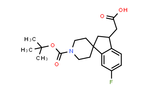 CAS No. 1160247-55-1, 2-(1'-(tert-Butoxycarbonyl)-6-fluoro-2,3-dihydrospiro[indene-1,4'-piperidin]-3-yl)acetic acid