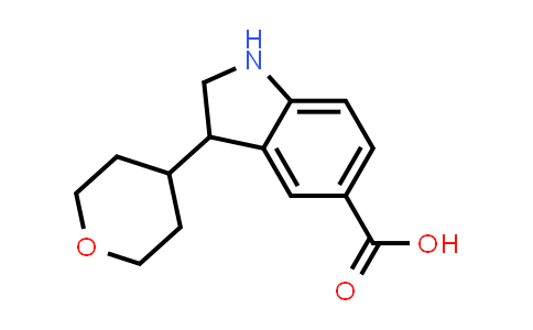 CAS No. 1160248-21-4, 3-(Tetrahydro-2H-pyran-4-yl)indoline-5-carboxylic acid