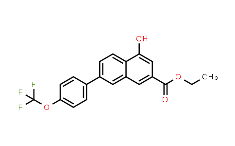 CAS No. 1160270-44-9, 2-Naphthalenecarboxylic acid, 4-hydroxy-7-[4-(trifluoromethoxy)phenyl]-, ethyl ester