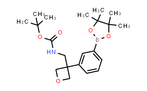 CAS No. 1160502-44-2, tert-Butyl ((3-(3-(4,4,5,5-tetramethyl-1,3,2-dioxaborolan-2-yl)phenyl)oxetan-3-yl)methyl)carbamate