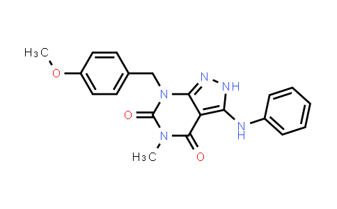 CAS No. 1160521-51-6, 7-[(4-Methoxyphenyl)methyl]-5-methyl-3-(phenylamino)-2H-pyrazolo[3,4-d]pyrimidine-4,6(5H,7H)-dione