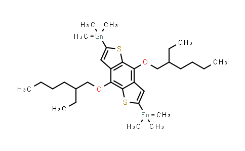 CAS No. 1160823-78-8, (4,8-Bis((2-ethylhexyl)oxy)benzo[1,2-b:4,5-b']dithiophene-2,6-diyl)bis(trimethylstannane)