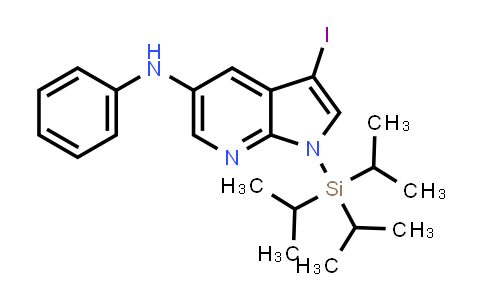 CAS No. 1160985-43-2, 3-iodo-N-phenyl-1-(triisopropylsilyl)-1H-pyrrolo[2,3-b]pyridin-5-amine