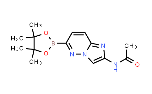 CAS No. 1162680-90-1, N-(6-(4,4,5,5-Tetramethyl-1,3,2-dioxaborolan-2-yl)imidazo[1,2-b]pyridazin-2-yl)acetamide