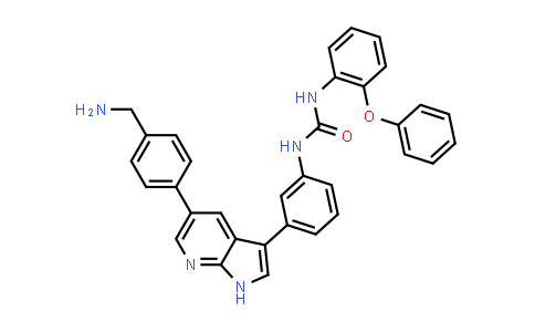 CAS No. 1163303-07-8, Urea, N-[3-[5-[4-(aminomethyl)phenyl]-1H-pyrrolo[2,3-b]pyridin-3-yl]phenyl]-N'-(2-phenoxyphenyl)-