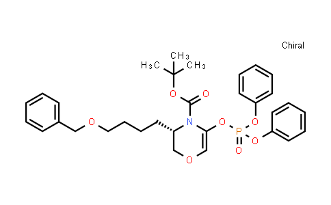 CAS No. 1166394-98-4, tert-Butyl (S)-3-(4-(benzyloxy)butyl)-5-((diphenoxyphosphoryl)oxy)-2,3-dihydro-4H-1,4-oxazine-4-carboxylate