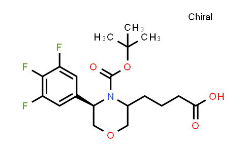 CAS No. 1166395-01-2, 4-((5R)-4-(tert-butoxycarbonyl)-5-(3,4,5-trifluorophenyl)morpholin-3-yl)butanoic acid