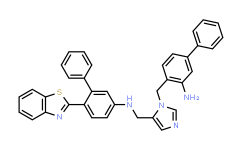 CAS No. 1166977-17-8, 1H-Imidazole-5-methanamine, 1-[(3-amino[1,1'-biphenyl]-4-yl)methyl]-N-[6-(2-benzothiazolyl)[1,1'-biphenyl]-3-yl]-