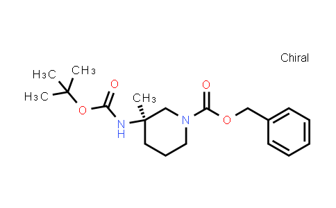CAS No. 1169762-40-6, (R)-benzyl 3-((tert-butoxycarbonyl)amino)-3-methylpiperidine-1-carboxylate