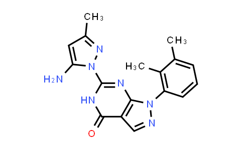 CAS No. 1170162-41-0, 6-(5-Amino-3-methyl-1H-pyrazol-1-yl)-1-(2,3-dimethylphenyl)-1H,4H,5H-pyrazolo[3,4-d]pyrimidin-4-one