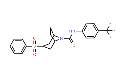 CAS No. 1170321-78-4, 3-(Phenylsulfonyl)-N-(4-(trifluoromethyl)phenyl)-8-azabicyclo[3.2.1]octane-8-carboxamide
