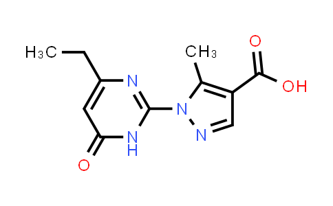CAS No. 1170600-63-1, 1-(4-Ethyl-6-oxo-1,6-dihydropyrimidin-2-yl)-5-methyl-1H-pyrazole-4-carboxylic acid