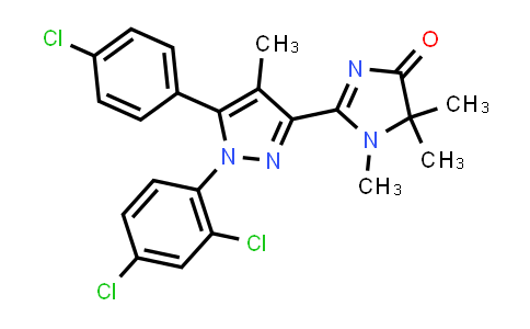 CAS No. 1170700-70-5, 4H-Imidazol-4-one, 2-[5-(4-chlorophenyl)-1-(2,4-dichlorophenyl)-4-methyl-1H-pyrazol-3-yl]-1,5-dihydro-1,5,5-trimethyl-