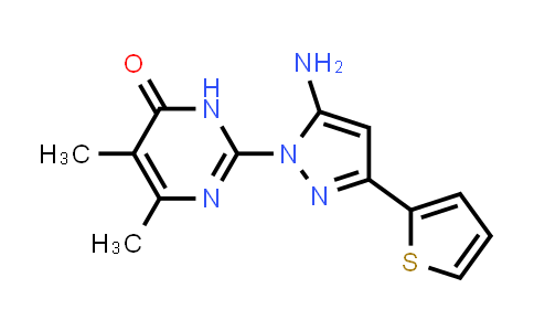 CAS No. 1171027-33-0, 2-[5-Amino-3-(2-thienyl)-1H-pyrazol-1-yl]-5,6-dimethylpyrimidin-4(3H)-one