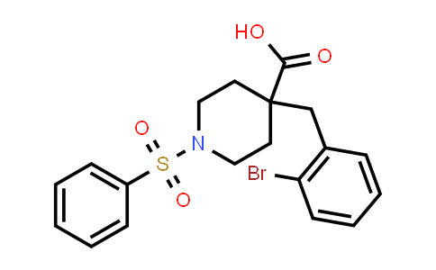 CAS No. 1171661-56-5, 4-(2-Bromobenzyl)-1-(phenylsulfonyl)piperidine-4-carboxylic acid