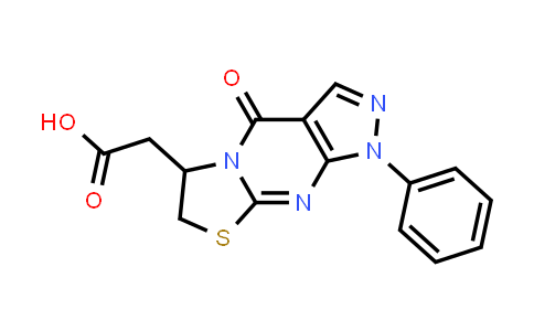 CAS No. 1172015-12-1, 2-(4-Oxo-1-phenyl-1,4,6,7-tetrahydropyrazolo[3,4-d]thiazolo[3,2-a]pyrimidin-6-yl)acetic acid