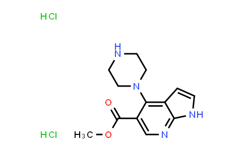 CAS No. 1172066-46-4, 1H-Pyrrolo[2,3-b]pyridine-5-carboxylic acid, 4-(1-piperazinyl)-, methyl ester, hydrochloride (1:2)