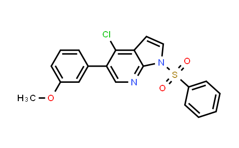 CAS No. 1172066-74-8, 1H-Pyrrolo[2,3-b]pyridine, 4-chloro-5-(3-methoxyphenyl)-1-(phenylsulfonyl)-