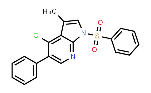CAS No. 1172067-13-8, 1H-Pyrrolo[2,3-b]pyridine, 4-chloro-3-methyl-5-phenyl-1-(phenylsulfonyl)-
