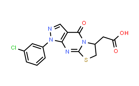 CAS No. 1172326-31-6, 2-(1-(3-Chlorophenyl)-4-oxo-1,4,6,7-tetrahydropyrazolo[3,4-d]thiazolo[3,2-a]pyrimidin-6-yl)acetic acid