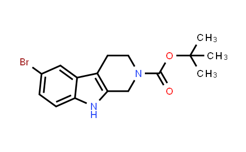 CAS No. 1173155-59-3, tert-butyl 6-bromo-3,4-dihydro-1H-pyrido[3,4-b]indole-2(9H)-carboxylate