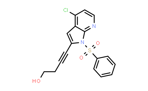 CAS No. 1173657-02-7, 3-Butyn-1-ol, 4-[4-chloro-1-(phenylsulfonyl)-1H-pyrrolo[2,3-b]pyridin-2-yl]-