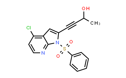 CAS No. 1173657-03-8, 3-Butyn-2-ol, 4-[4-chloro-1-(phenylsulfonyl)-1H-pyrrolo[2,3-b]pyridin-2-yl]-