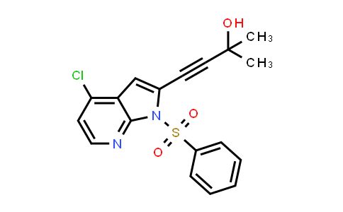 CAS No. 1173657-04-9, 4-(4-Chloro-1-(phenylsulfonyl)-1H-pyrrolo[2,3-b]pyridin-2-yl)-2-methylbut-3-yn-2-ol