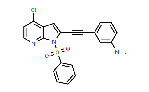 CAS No. 1173657-11-8, Benzenamine, 3-[2-[4-chloro-1-(phenylsulfonyl)-1H-pyrrolo[2,3-b]pyridin-2-yl]ethynyl]-