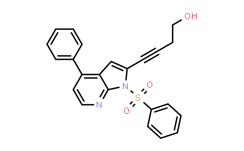 CAS No. 1173657-12-9, 3-Butyn-1-ol, 4-[4-phenyl-1-(phenylsulfonyl)-1H-pyrrolo[2,3-b]pyridin-2-yl]-
