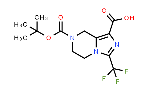 CAS No. 1174039-46-3, 7-[(tert-Butoxy)carbonyl]-3-(trifluoromethyl)-5H,6H,7H,8H-imidazo[1,5-a]pyrazine-1-carboxylic acid