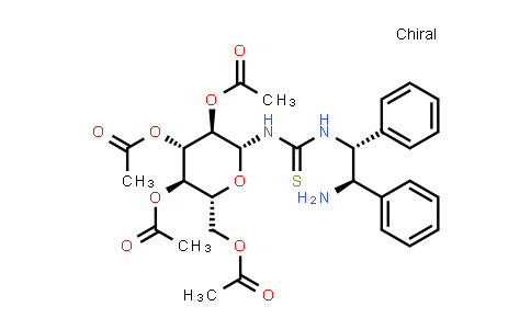 CAS No. 1174340-49-8, N-[(1R,2R)-2-Amino-1,2-diphenylethyl]-N'-(2,3,4,6-tetra-O-acetyl-β-D-glucopyranosyl)thiourea