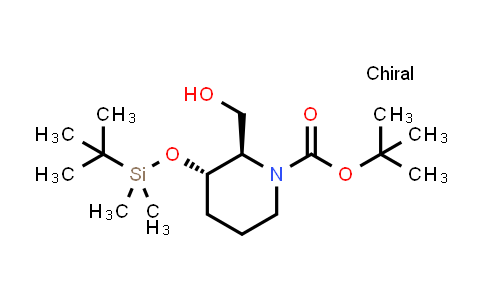 CAS No. 1174386-89-0, tert-Butyl (2R,3S)-3-[(tert-Butyldimethylsilyl)oxy]-2-(hydroxymethyl)piperidine-1-carboxylate