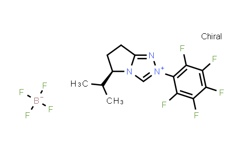 CAS No. 1175052-07-9, (R)-5-isopropyl-2-(perfluorophenyl)-6,7-dihydro-5H-pyrrolo[2,1-c][1,2,4]triazol-2-ium tetrafluoroborate