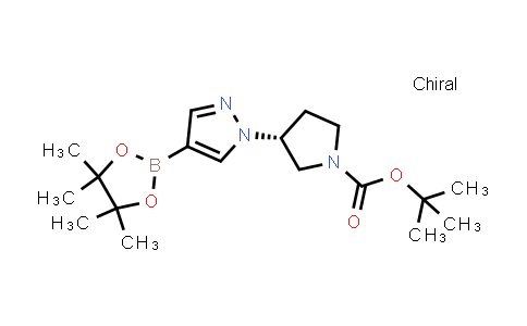 CAS No. 1175273-52-5, tert-Butyl (3R)-3-[4-(tetramethyl-1,3,2-dioxaborolan-2-yl)-1H-pyrazol-1-yl]pyrrolidine-1-carboxylate